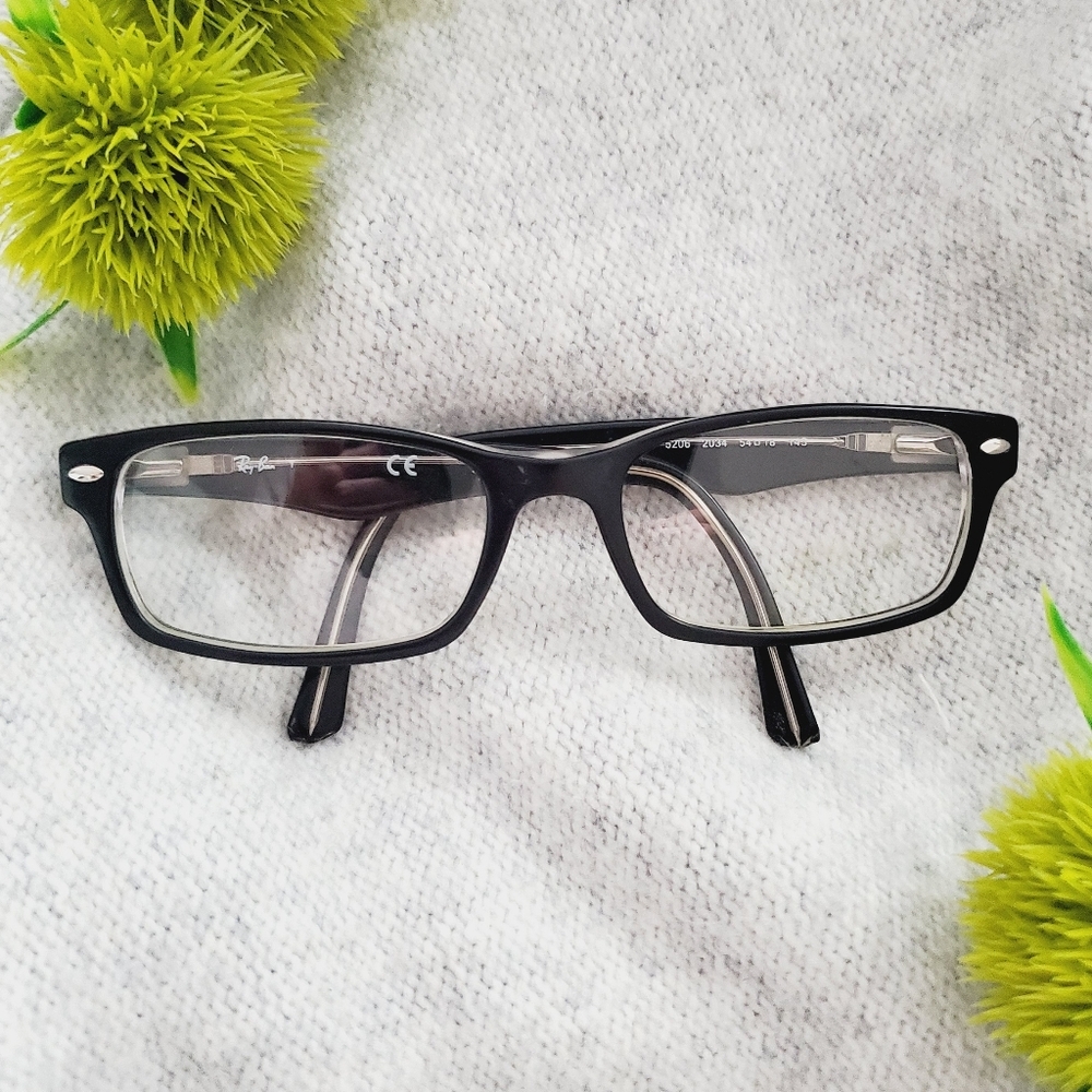 RAY-BAN Unisex Black + Transparent Highstreet RB 5206 Optics Lenses Frames